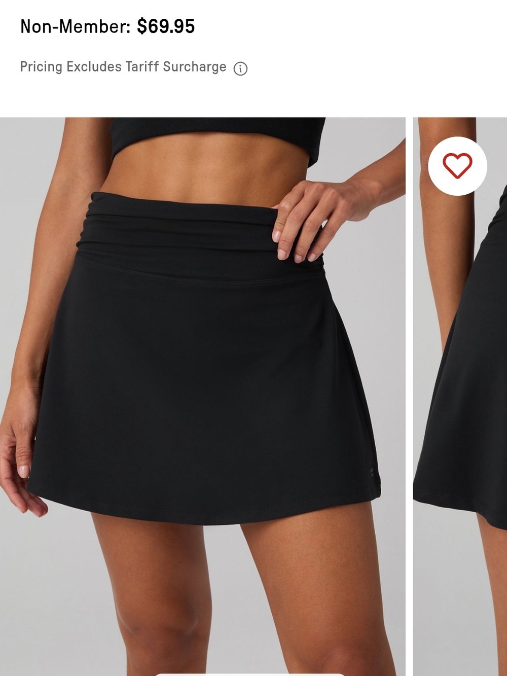 Fabletics Black Mini Active Skort